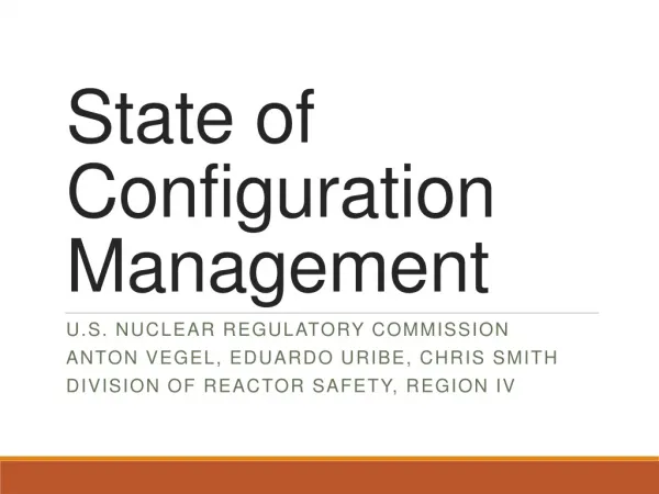 State of Configuration Management