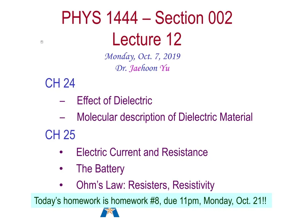 phys 1444 section 002 lecture 12