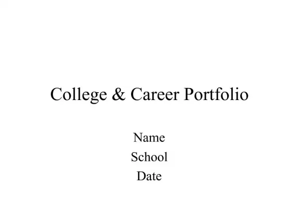 College Career Portfolio