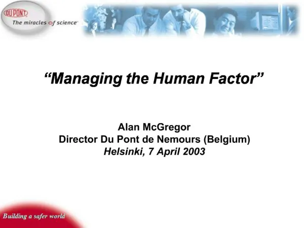 Managing the Human Factor