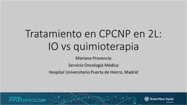 Tratamiento en CPCNP en 2L: IO vs quimioterapia