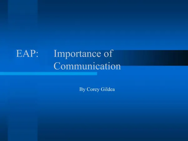 EAP: Importance of Communication