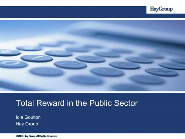 Total Reward in the Public Sector