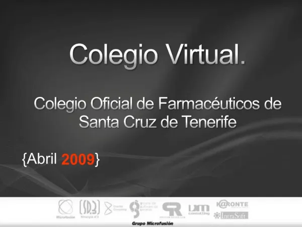Colegio Virtual. Colegio Oficial de Farmac uticos de Santa Cruz de Tenerife
