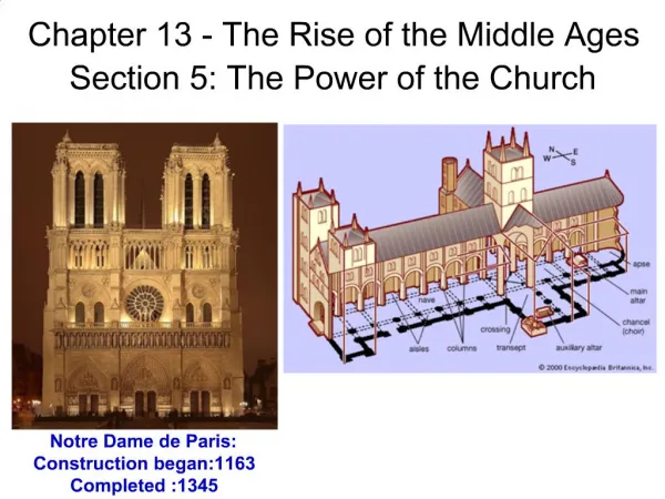Chapter 13 - The Rise of the Middle Ages Section 5: The Power of the Church