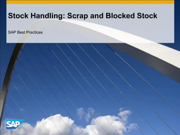 Stock Handling: Scrap and Blocked Stock