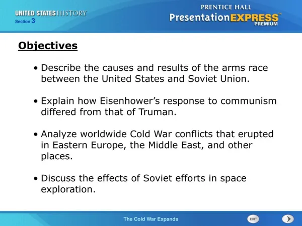 Describe the causes and results of the arms race between the United States and Soviet Union.