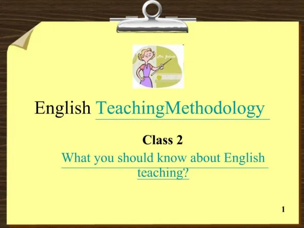 English Teaching Methodology