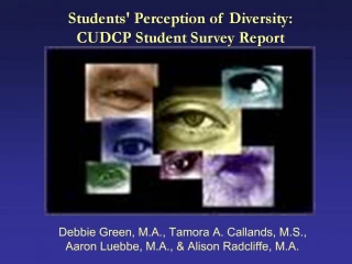 Students Perception of Diversity: CUDCP Student Survey Report - slide 1