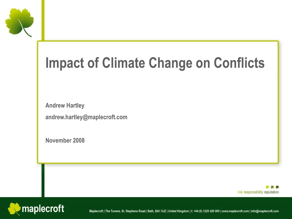 impact of climate change on conflicts andrew