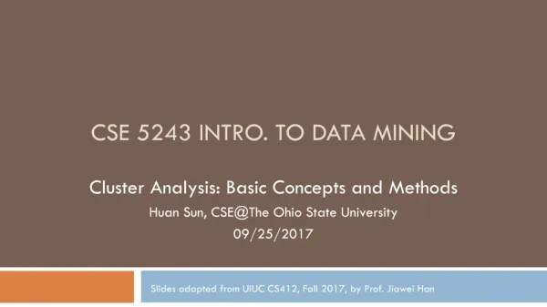 CSE 5243 Intro. to Data Mining