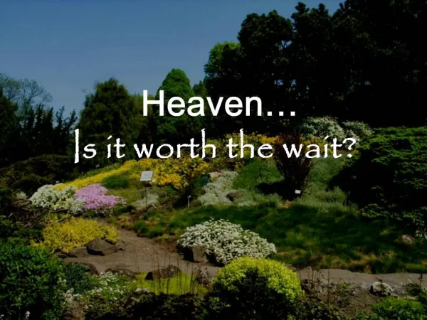 Heaven Is it worth the wait