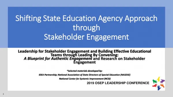 Shifting State Education Agency Approach through Stakeholder Engagement