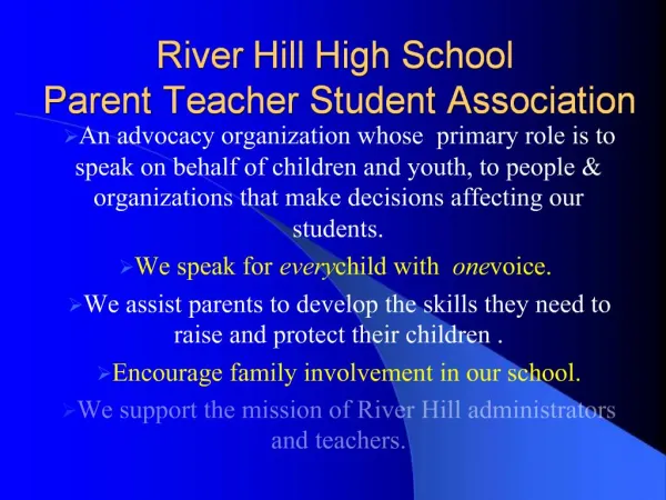River Hill High School Parent Teacher Student Association