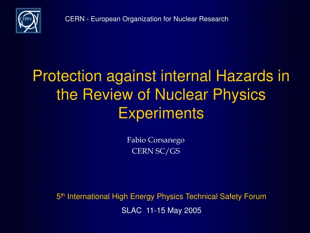 protection against internal hazards in the review of nuclear physics experiments