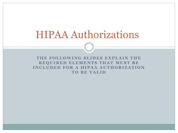 HIPAA Authorizations