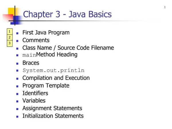 Chapter 3 - Java Basics