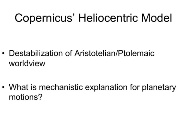 Copernicus Heliocentric Model
