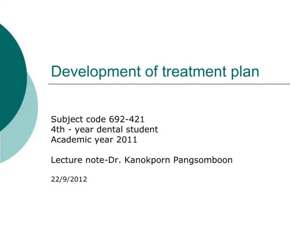 Development of treatment plan
