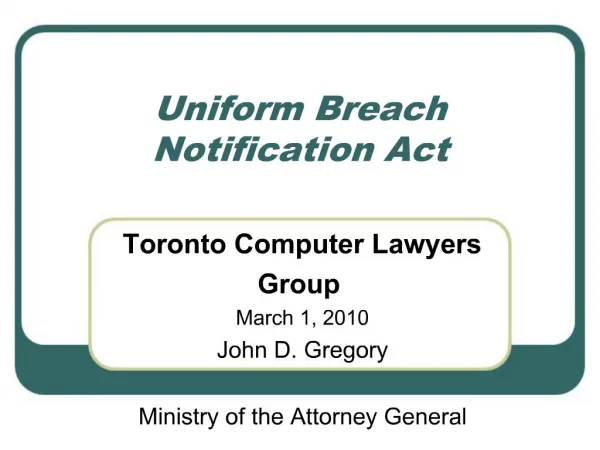 Uniform Breach Notification Act