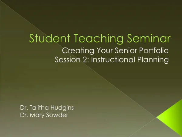 Student Teaching Seminar