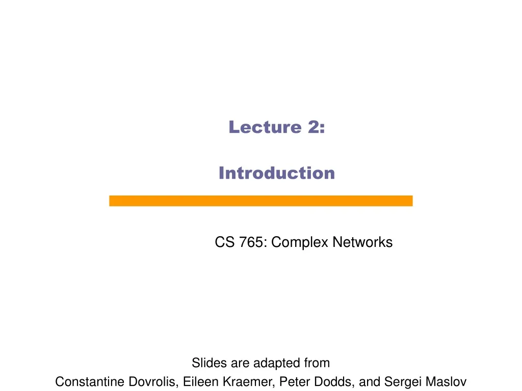 lecture 2 introduction