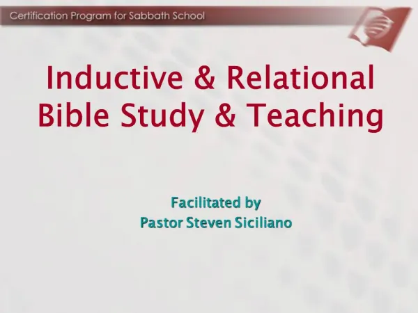 Facilitated by Pastor Steven Siciliano