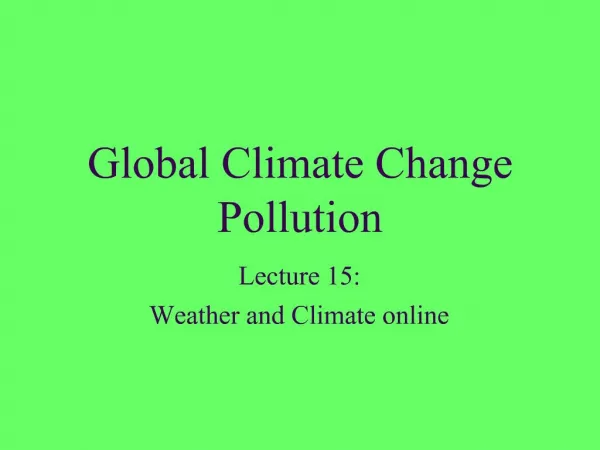 Global Climate Change Pollution