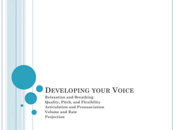 Developing your Voice