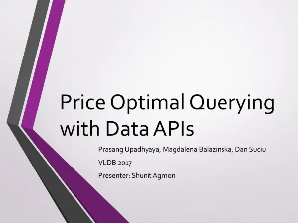 Price Optimal Querying with Data APIs