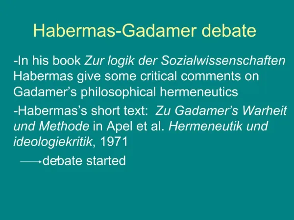 Habermas-Gadamer debate