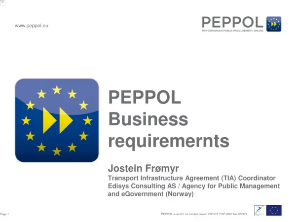 PEPPOL Business requiremernts