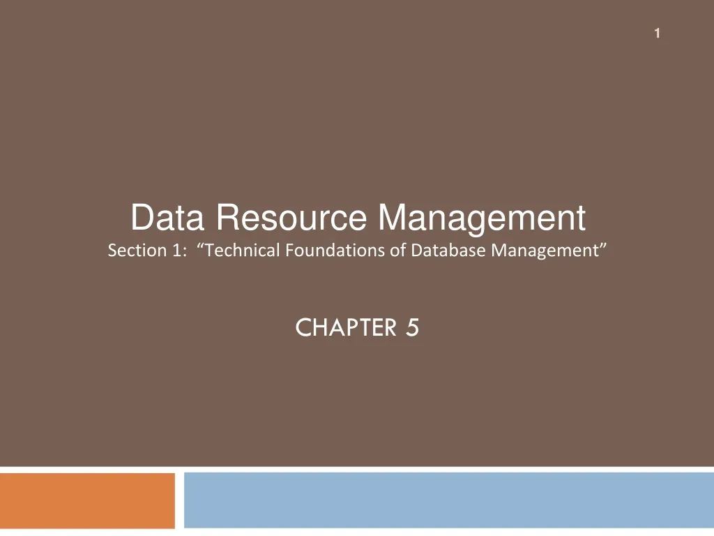 data resource management section 1 technical