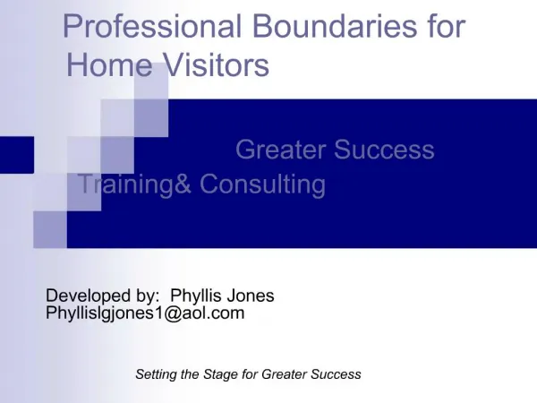Professional Boundaries for Home Visitors Greater