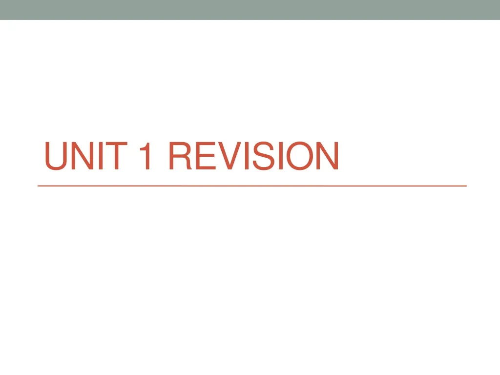 unit 1 revision
