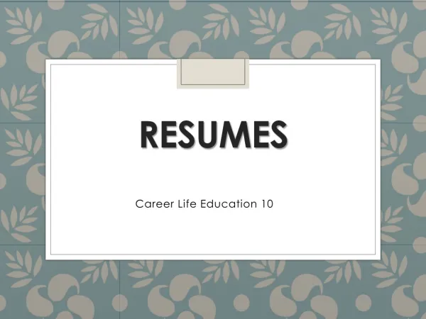 Resumes