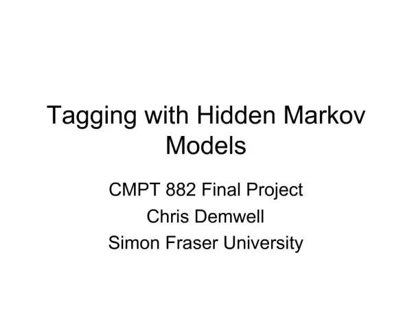 Tagging with Hidden Markov Models