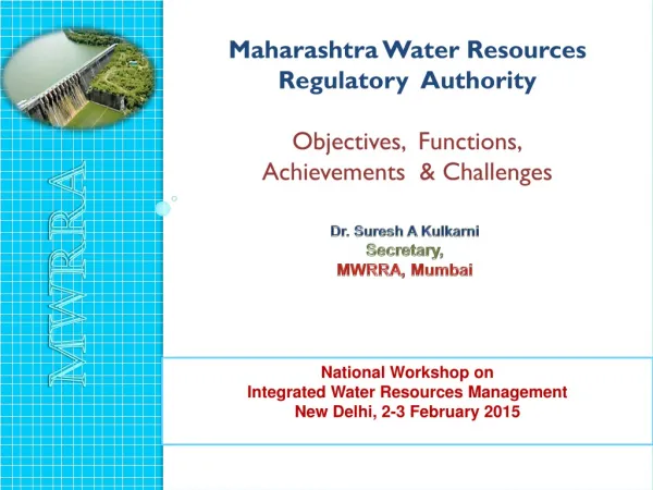 Maharashtra Water Resources Regulatory Authority Objectives, Functions,