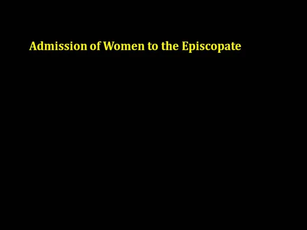 Admission of Women to the Episcopate