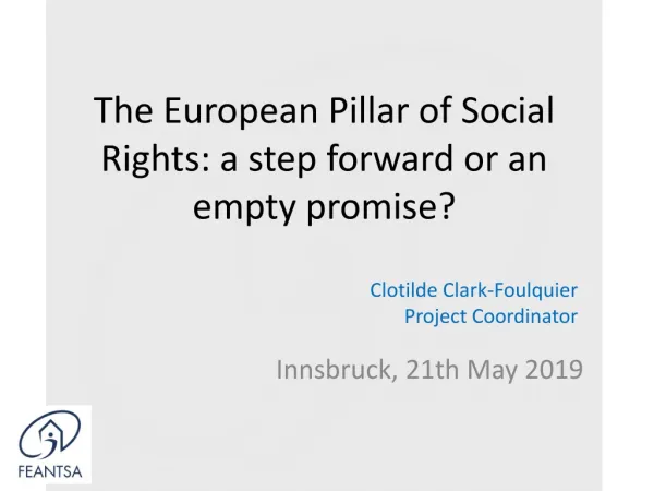 The European Pillar of Social Rights: a step forward or an empty promise?