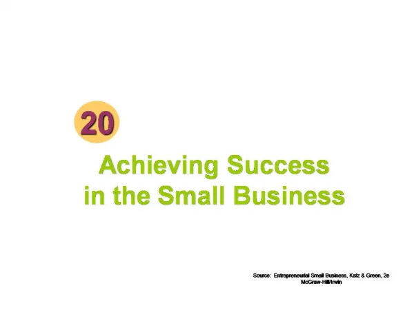 Achieving Success in the Small Business