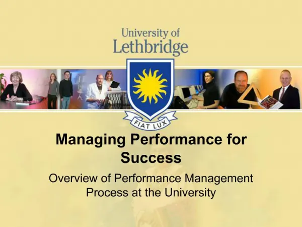 Managing Performance for Success