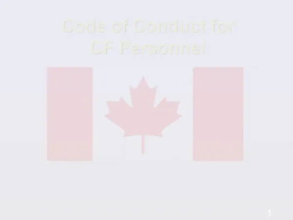 Code of Conduct for CF Personnel
