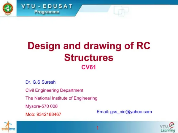 Design and drawing of RC Structures CV61