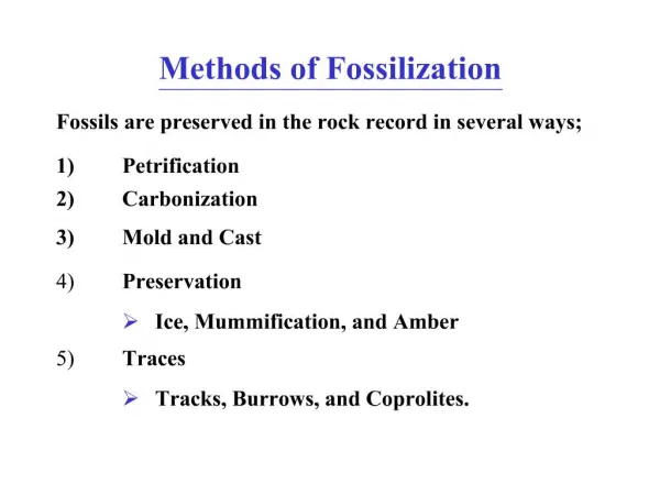Methods of Fossilization