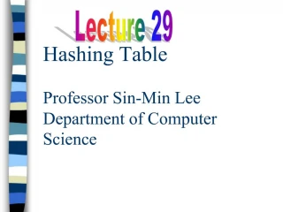 Hashing Table Professor Sin-Min Lee Department of Computer Science - slide 1