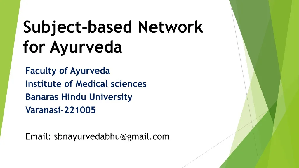 subject based network for ayurveda