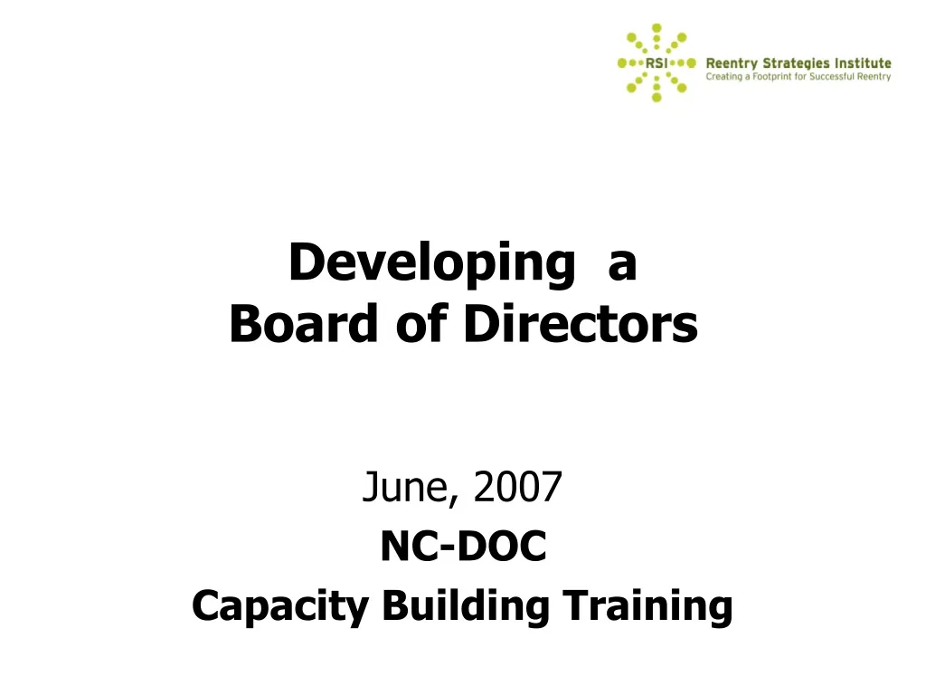 developing a board of directors