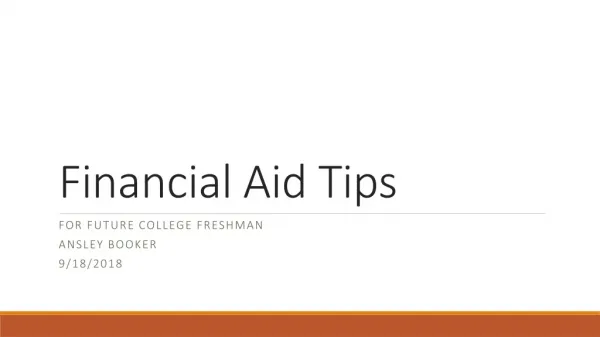 Financial Aid Tips