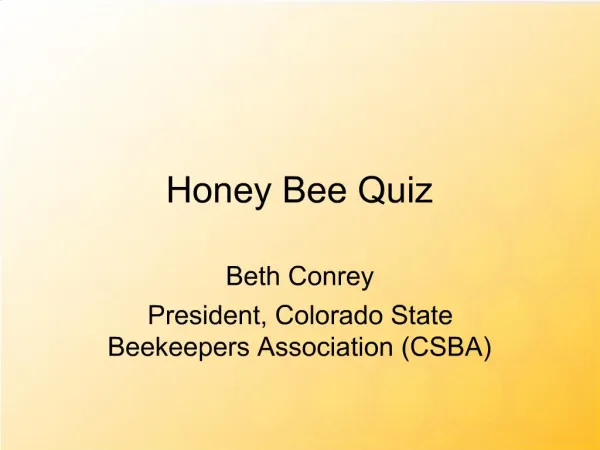 Honey Bee Quiz